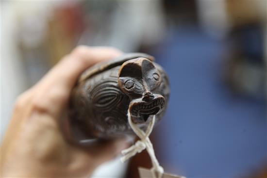 A Maori feather box, 14.5ins long